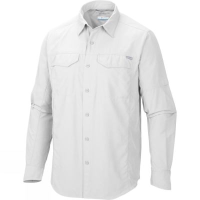 Camisa Columbia Silver Ridge Manga Larga Hombre - Blancas - Chile JNK605324